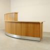 Maple & Beech Curved Reception Desk with Meeting Point & Pedestal