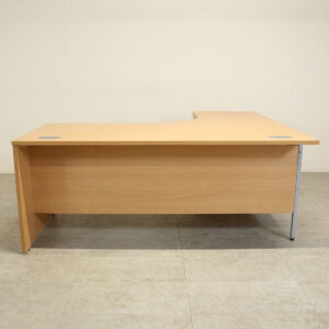 Beech 1800mm L/H Crescent Desk with D/H Pedestal