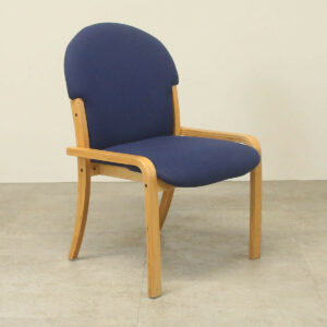 Blue Meeting Chair on Wooden Frame