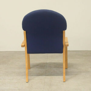 Blue Meeting Chair on Wooden Frame