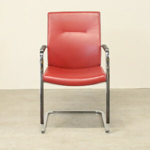 Connection Red Leather Meeting Chair
