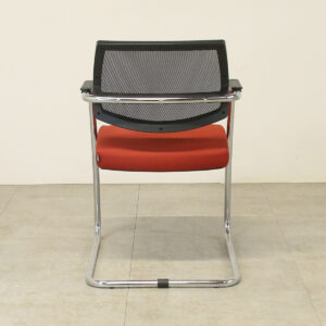 Donati Orange with Black Mesh Back Stacking Meeting Chair