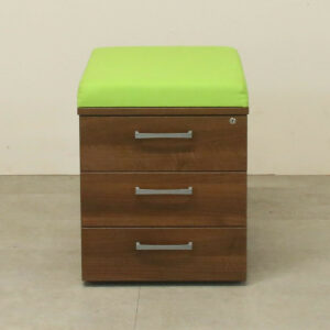 Elite Walnut Mobile Pedestal with Green Cushion Top