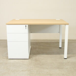 Imperial 1200mm Oak L/H Combi Desk with Fixed White Pedestal - Ex Display