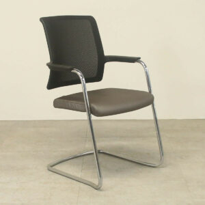 Interstuhl Brown Leather Meeting Chair