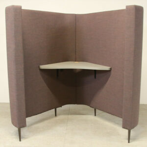 Single Person Focus/Study Booth in Taupe Fabric with Desk