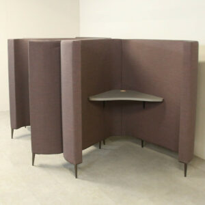 Single Person Focus/Study Booth in Taupe Fabric with Desk