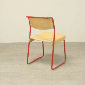 VG&P Beech Canteen Utility Chair on Red Frame