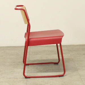 VG&P Utility Canteen Chair Red Leather Seat