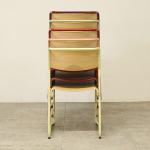VG&P Utility Canteen Chair Red Leather Seat