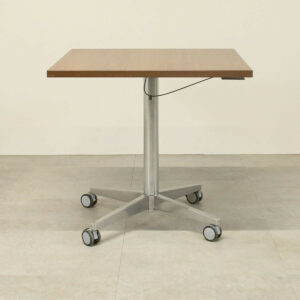 Walnut Height Adjustable Walnut 750mm Square Table