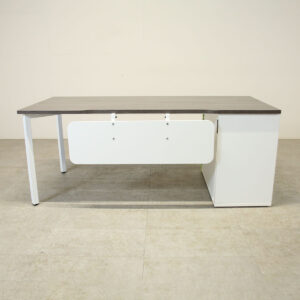 Gresham Midnight Ash 1800mm Combi Desk with Lime Green - As NewPedestal