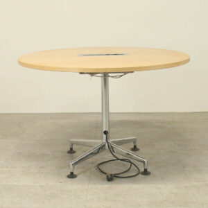 Light Oak Veneer 1100 diameter Round Meeting Table with Power/Data