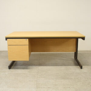 Oak 1600mm Straight Desk with Fixed Pedestal