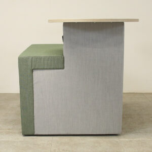 Orangebox Border Green & Grey R/H Bench with Table with Power/Data