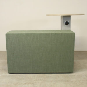 Orangebox Border Green & Grey R/H Bench with Table with Power/Data