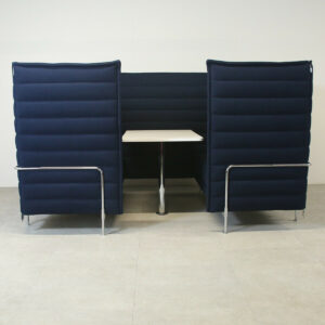 Vitra 'Alcove Cabin' Navy Blue/Chrome Booth with Table