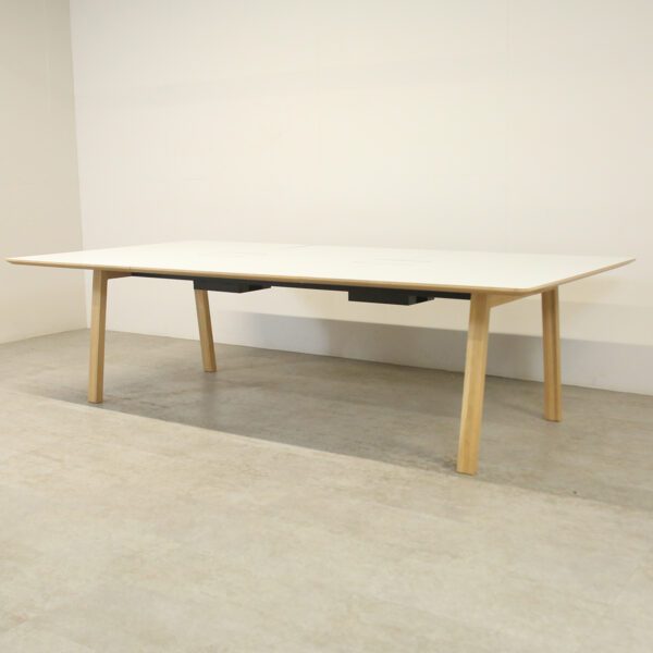 Icons of Denmark Facit White 2700 x 1400 Meeting Table with 2 x Power/Data