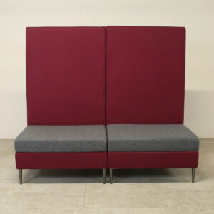 Pair of Burgundy & Grey Single Seat Booths