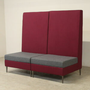 Pair of Burgundy & Grey Single Seat Booths