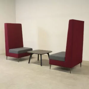 Pair of Burgundy & Grey Single Seat Booths