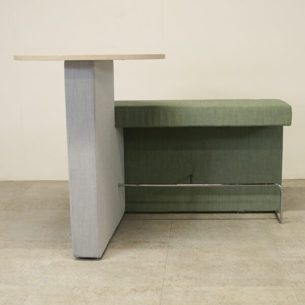 Orangebox Border Green & Grey R/H Bench with Table with Power/Data