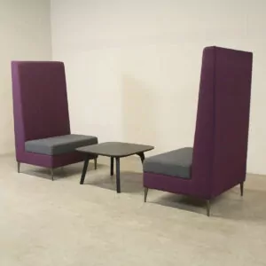 Pair of Purple & Grey Single Seat Booths