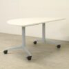Steelcase Off White 1600mm D-End Flip Top Table - YSP009