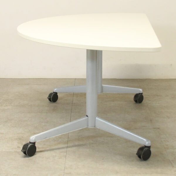 Steelcase Off White 1600mm D-End Flip Top Table - YSP009