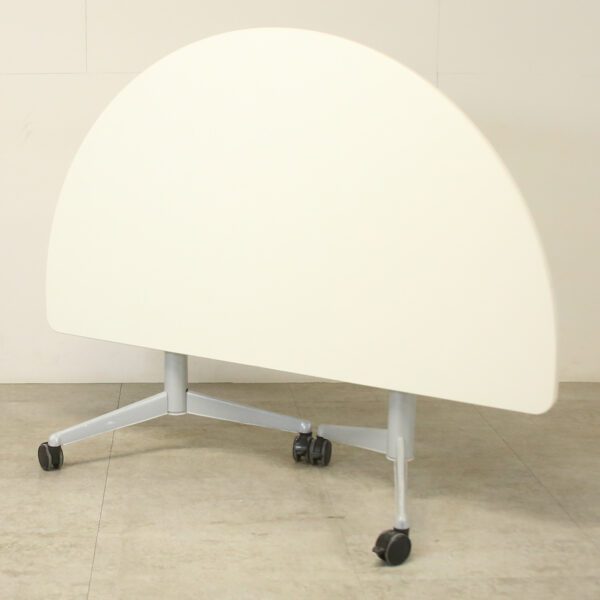 Steelcase Off White 1600mm D-End Flip Top Table - YSP009