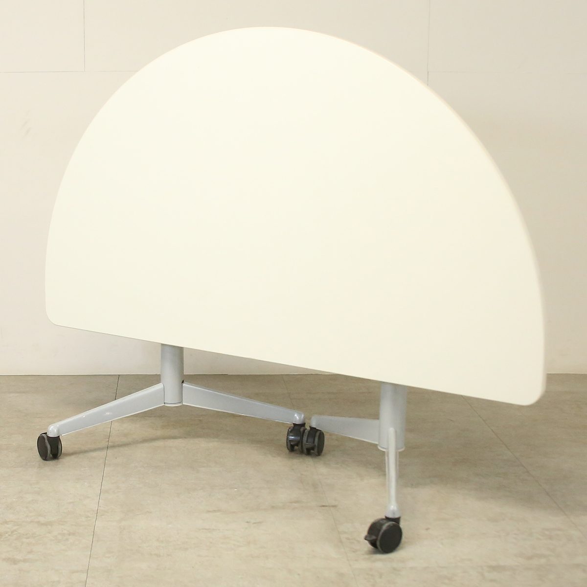 Steelcase Off White 1600mm D-End Flip Top Table - YSP009 - LOF