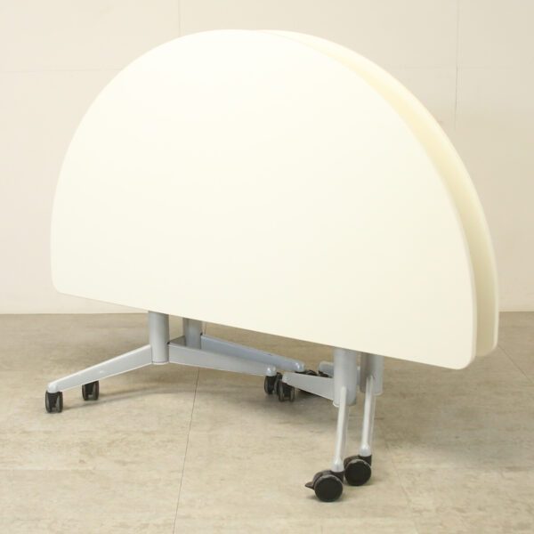 Steelcase Off White 1600mm D-End Flip Top Table - YSP009