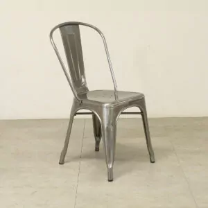 Tolix Style Silver Metal Stacking Cafe Chair - ENV329