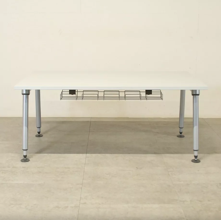 Used Herman Miller Dove Grey 1400mm Height Adjustable Sense Desk - LOF Office Furniture 