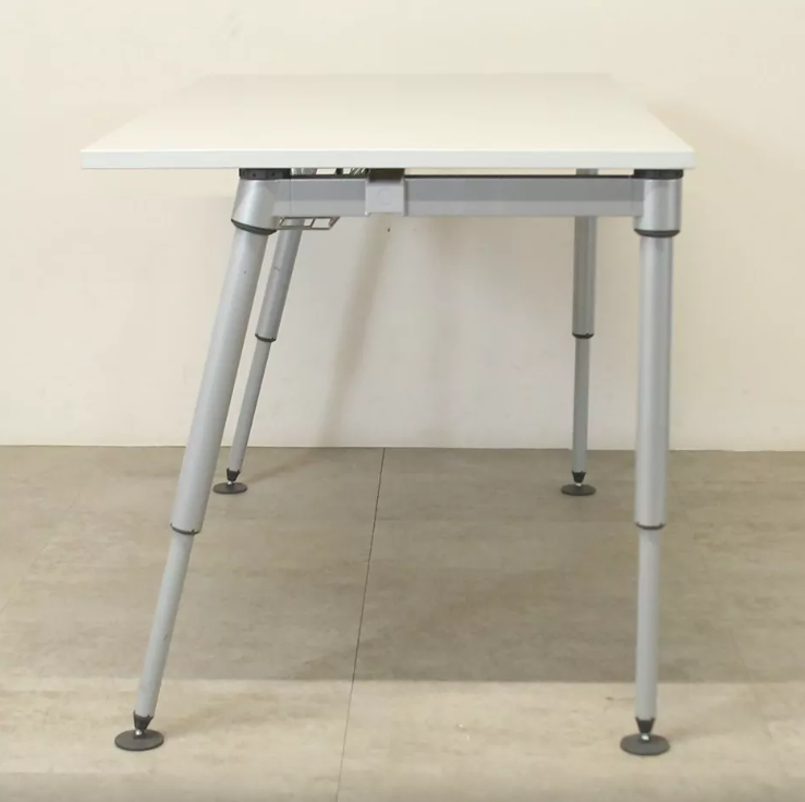 Used Herman Miller Dove Grey 1400mm Height Adjustable Sense Desk - LOF Office Furniture 