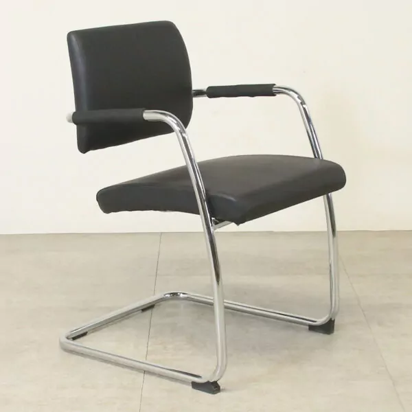 Dams Bruges Black Soft Leather Meeting Chair - EX DISPLAY