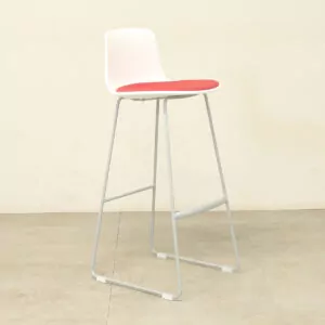 Eneadesign White/Red High Stool - VBD005