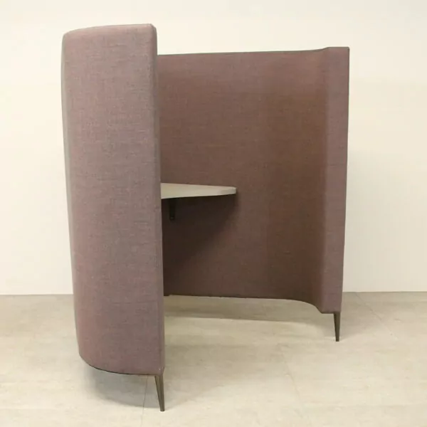 Single Person Focus/Study Booth in Taupe Fabric with Desk