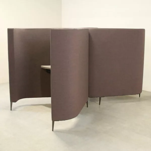 Single Person Focus/Study Booth in Taupe Fabric with Desk
