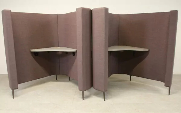 Single Person Focus/Study Booth in Taupe Fabric with Desk