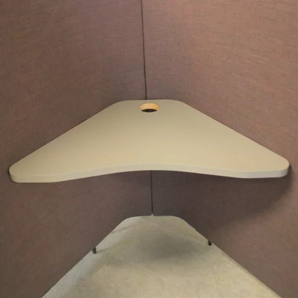 Single Person Focus/Study Booth in Taupe Fabric with Desk