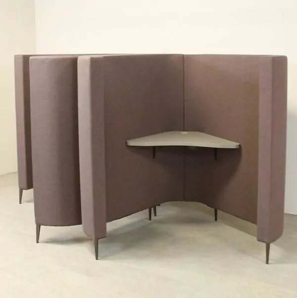 Single Person Focus/Study Booth in Taupe Fabric with Desk