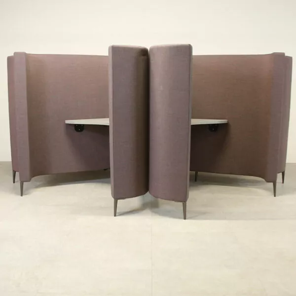 Single Person Focus/Study Booth in Taupe Fabric with Desk