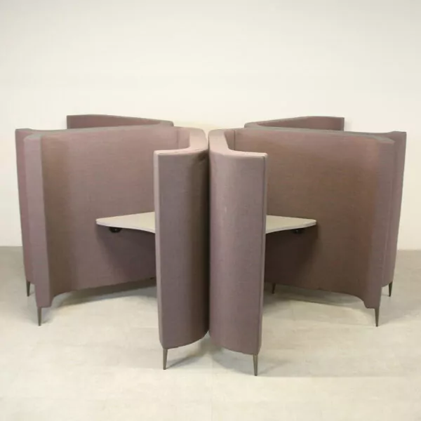 Single Person Focus/Study Booth in Taupe Fabric with Desk