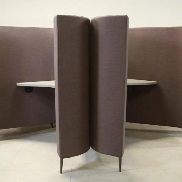 Single Person Focus/Study Booth in Taupe Fabric with Desk