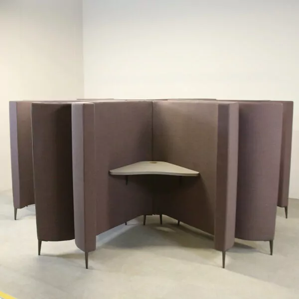 Single Person Focus/Study Booth in Taupe Fabric with Desk