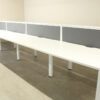 Senator Pod of 10 Straight White 1400mm Desks with D/M Screens - MEP029DS