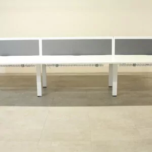 Senator Pod of 6 White 1400mm Desks with D/M Screens - MEP030DS