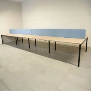Narbutas Pod of 8 Oak 1400mm Desks with D/M Screens - LOC241