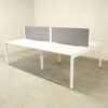 Techo Pod of 4 White 1200mm White Desks with Screens - OCU024
